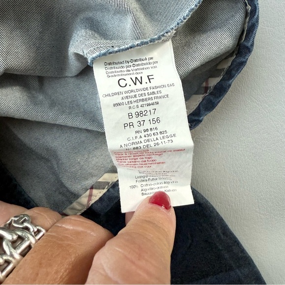 Baby kid Set top short sleeved + pants denim jean 3/6 months Burberry blue - Picture 4 of 5